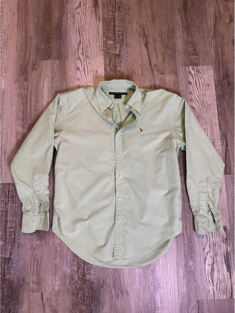 Vintage Ralph Lauren Sport Men’s Small Green Oxford Button Down Shirt Pony Logo